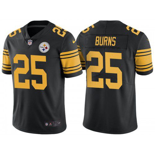Men Pittsburgh Steelers 25 Artie Burns Nike Black Vapor Color Rush Limited NFL Jersey